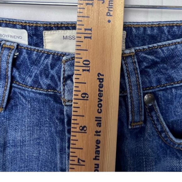 Vintage Miss Me Women 28 Blue Boyfriend Embroidered Button Fly Hippie Boho Jeans - Picture 7 of 12